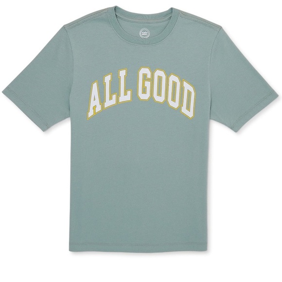 Boys Medium Sage Green Graphic Tee NWT - Picture 1 of 3